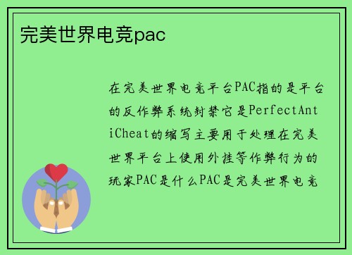 完美世界电竞pac