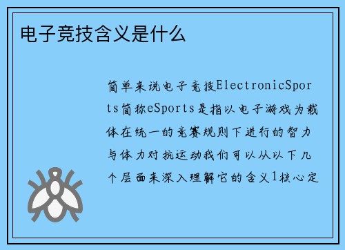 电子竞技含义是什么